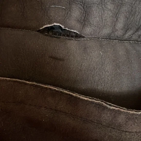 Vintage Cole Haan Country Brown Leather and Fur Coat Men’s Size Large - Picture 3 of 16